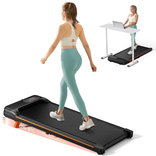 Sperax Walking Pad Under Desk Treadmill for Home Office, Black Orange